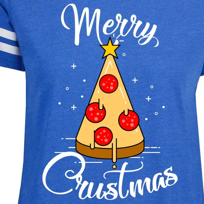 Merry Chrustmas Funny Christmas Pizza Enza Ladies Jersey Football T-Shirt