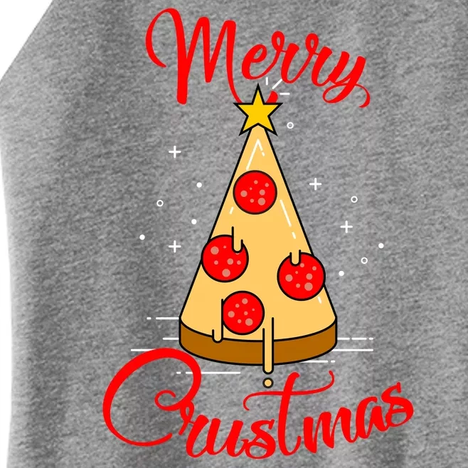 Merry Chrustmas Funny Christmas Pizza Women’s Perfect Tri Rocker Tank