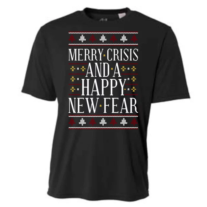 Merry Crisis Ugly Christmas Sweater Cooling Performance Crew T-Shirt