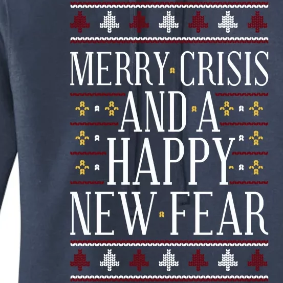 Merry Crisis Ugly Christmas Sweater Women's Pullover Hoodie