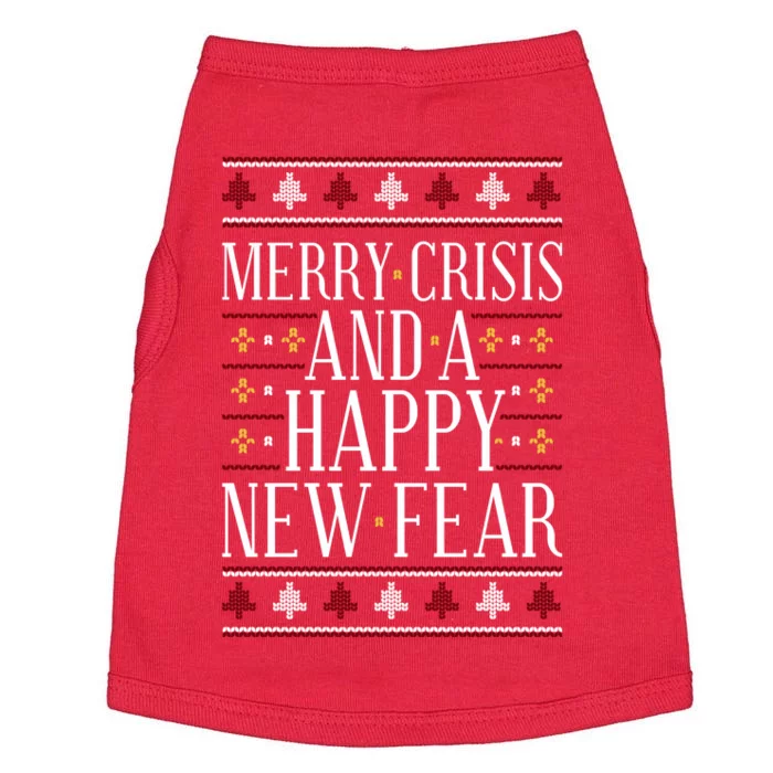 Merry Crisis Ugly Christmas Sweater Doggie Tank