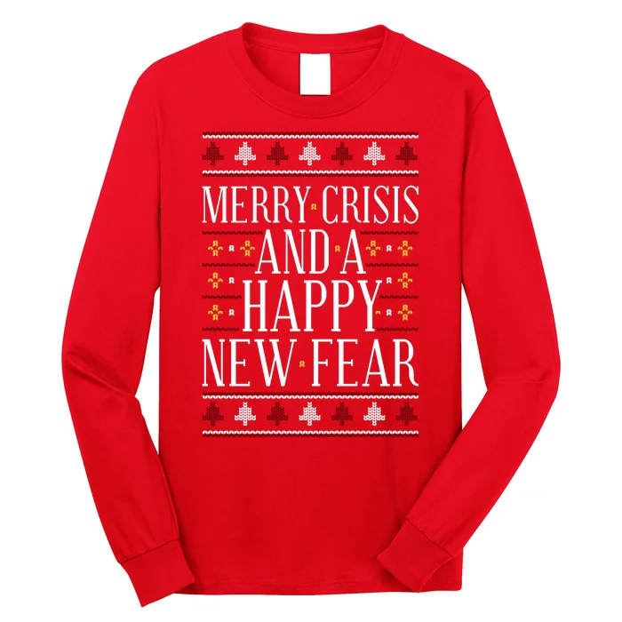 Merry Crisis Ugly Christmas Sweater Long Sleeve Shirt