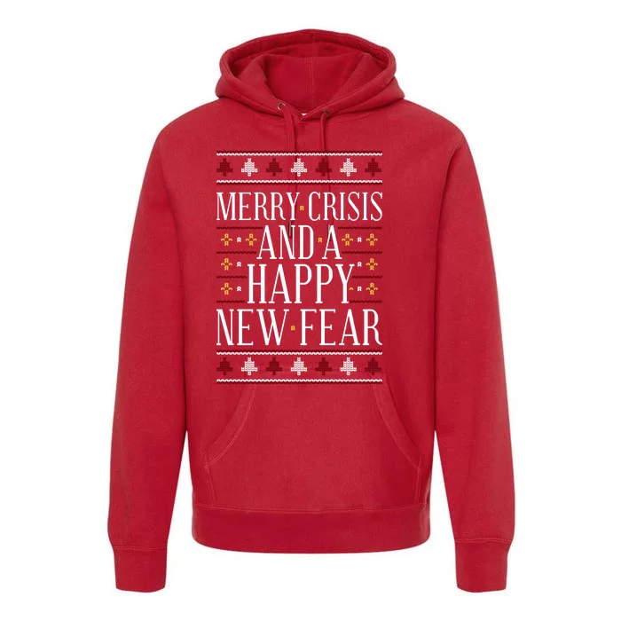 Merry Crisis Ugly Christmas Sweater Premium Hoodie