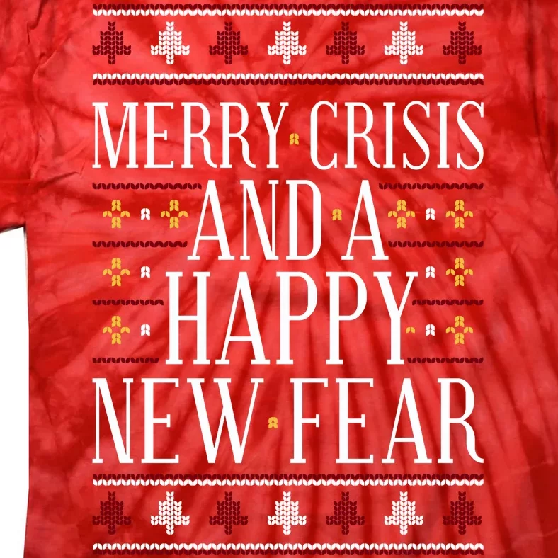 Merry Crisis Ugly Christmas Sweater Tie-Dye T-Shirt