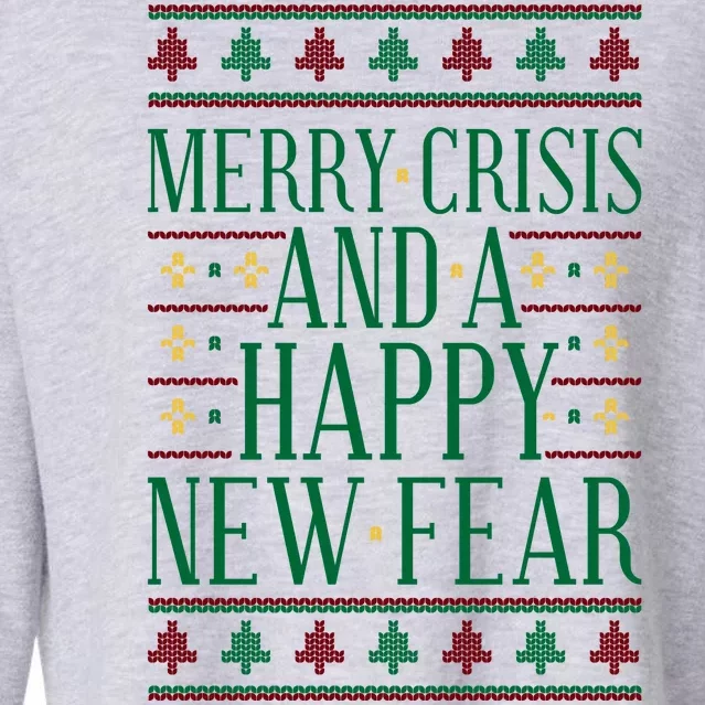 Merry Crisis Ugly Christmas Sweater Cropped Pullover Crew