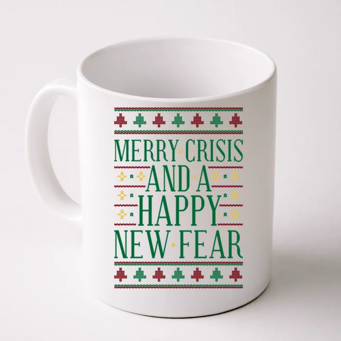 Merry Crisis Ugly Christmas Sweater Front & Back Coffee Mug