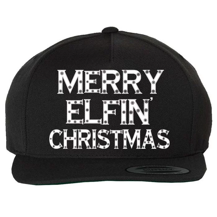 Merry Elfin' Christmas Wool Snapback Cap