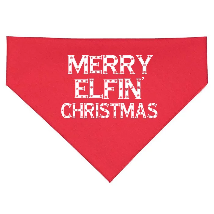 Merry Elfin' Christmas USA-Made Doggie Bandana