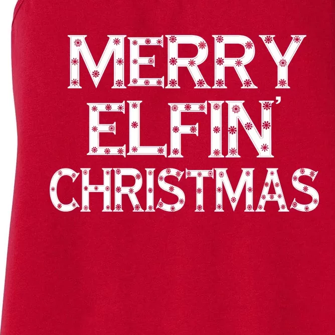 Merry Elfin' Christmas Women's Racerback Tank