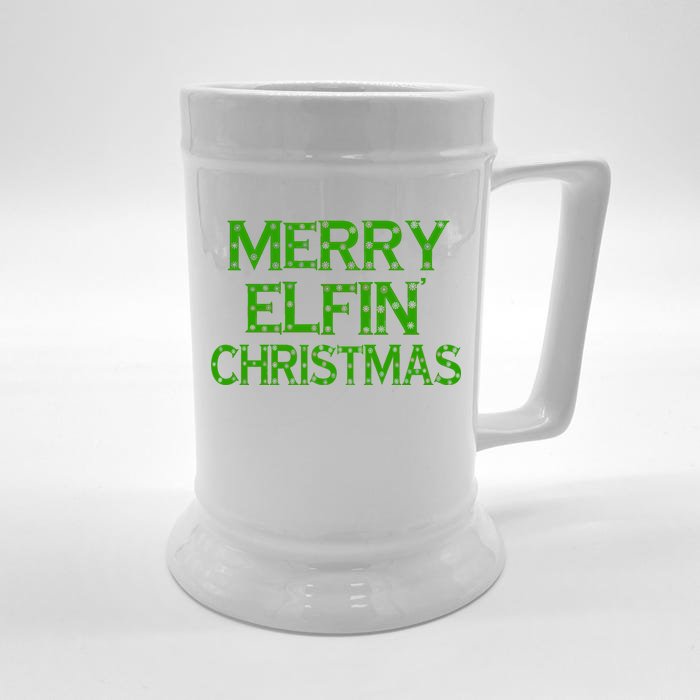 Merry Elfin' Christmas Front & Back Beer Stein