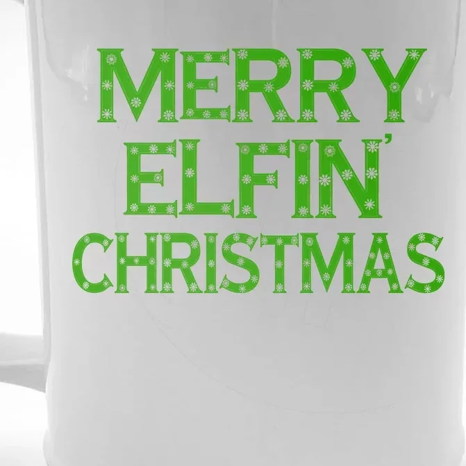 Merry Elfin' Christmas Front & Back Beer Stein