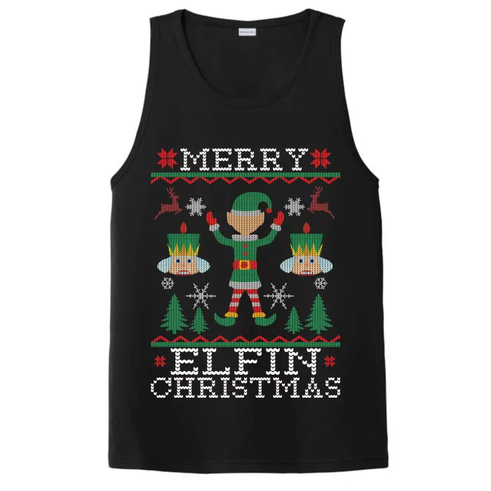 Merry Elfin Christmas Elf Ugly Performance Tank