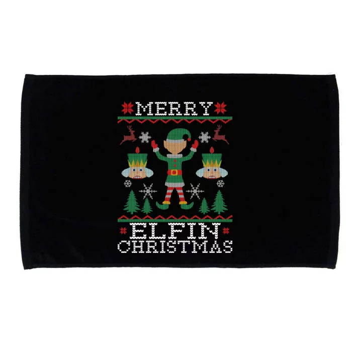 Merry Elfin Christmas Elf Ugly Microfiber Hand Towel