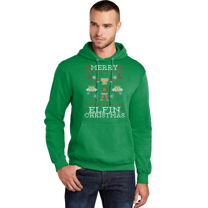 Merry Elfin Christmas Elf Ugly Hoodie