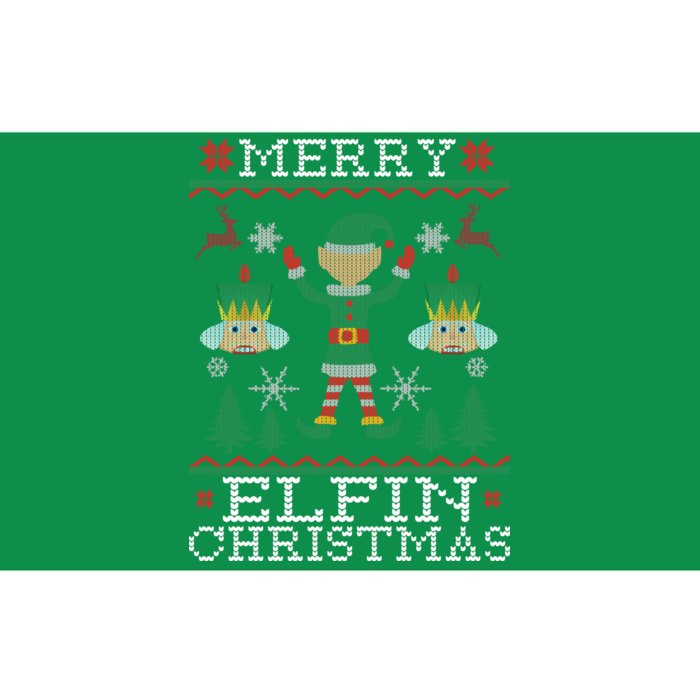 Merry Elfin Christmas Elf Ugly Bumper Sticker