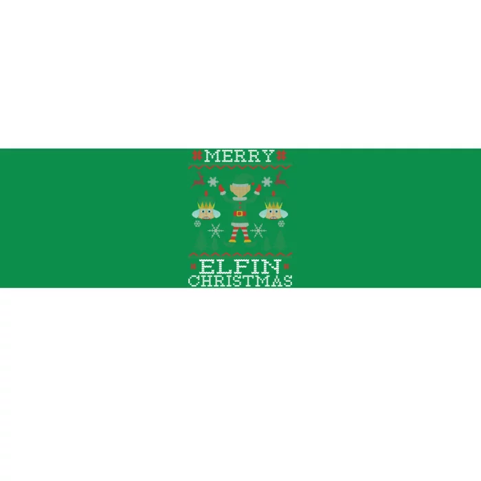 Merry Elfin Christmas Elf Ugly Bumper Sticker