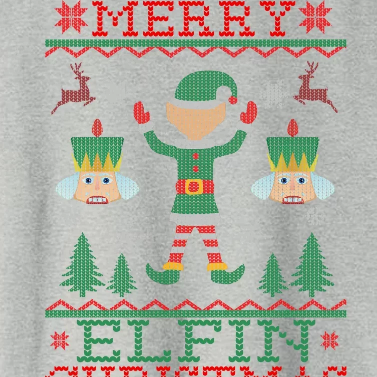 Merry Elfin Christmas Elf Ugly Women's Crop Top Tee