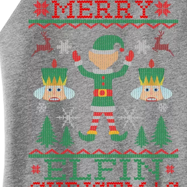 Merry Elfin Christmas Elf Ugly Women’s Perfect Tri Rocker Tank