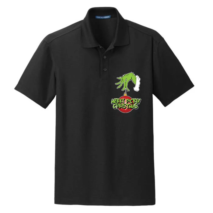 Merry F*ckin Christmas Dry Zone Grid Performance Polo