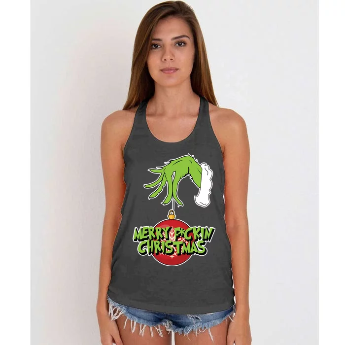 Merry F*ckin Christmas Women's Knotted Racerback Tank