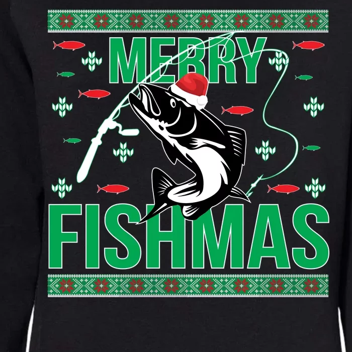 Merry Fishmas Womens California Wash Sweatshirt