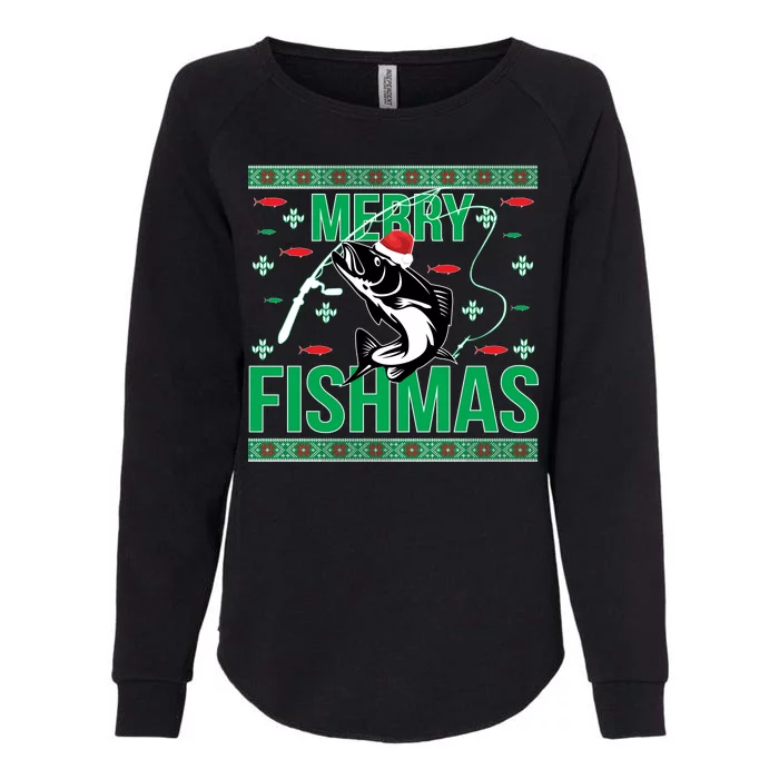 Merry Fishmas Womens California Wash Sweatshirt