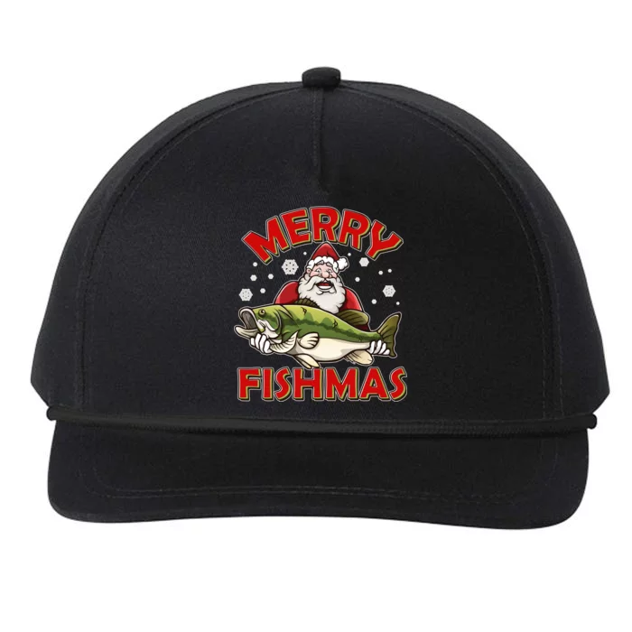 Merry Fishmas Christmas Fish Santa Snapback Five-Panel Rope Hat