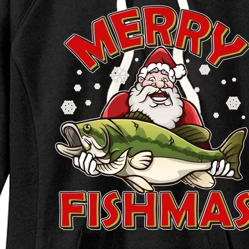 Merry Fishmas Christmas Fish Santa Women's Fleece Hoodie