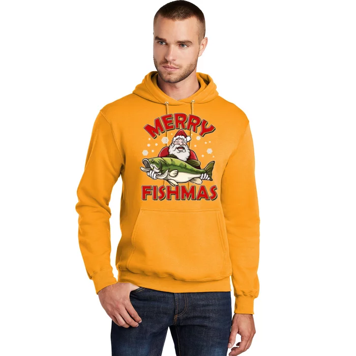 Merry Fishmas Christmas Fish Santa Hoodie