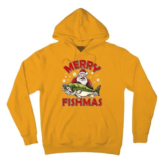 Merry Fishmas Christmas Fish Santa Hoodie