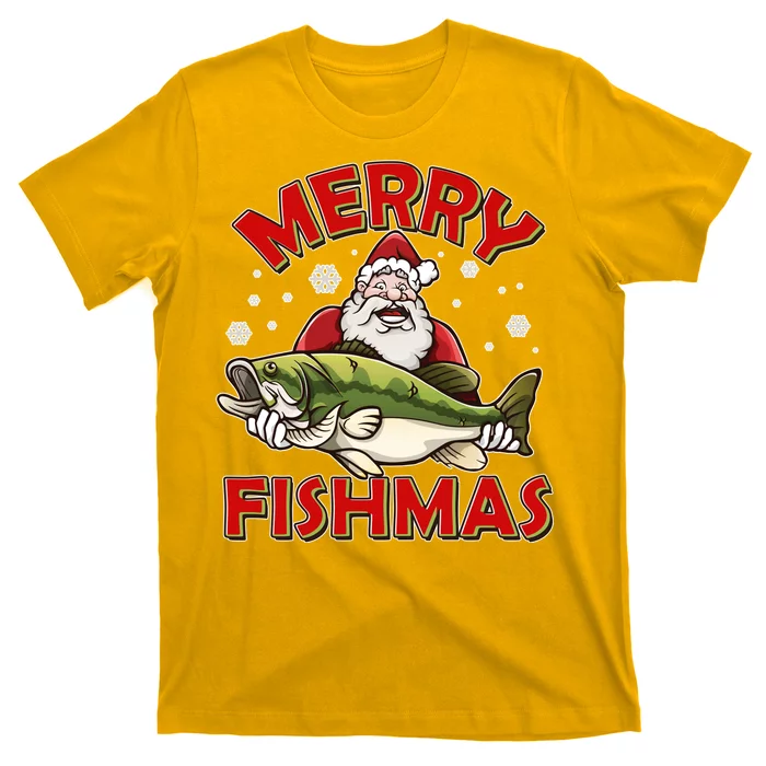 Merry Fishmas Christmas Fish Santa T-Shirt