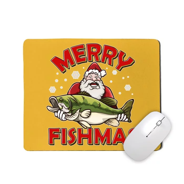 Merry Fishmas Christmas Fish Santa Mousepad