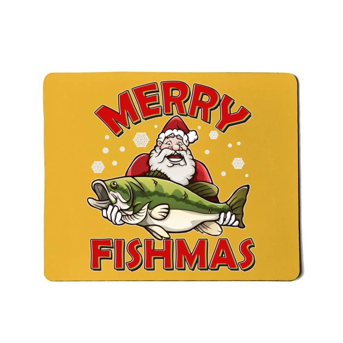 Merry Fishmas Christmas Fish Santa Mousepad