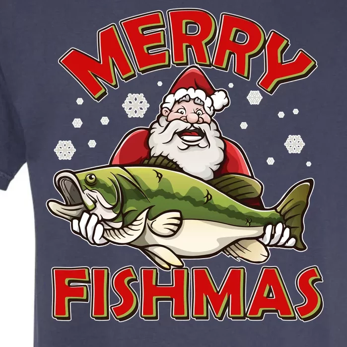 Merry Fishmas Christmas Fish Santa Garment-Dyed Heavyweight T-Shirt