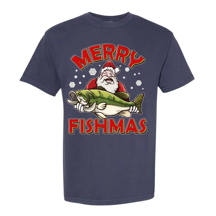 Merry Fishmas Christmas Fish Santa Garment-Dyed Heavyweight T-Shirt