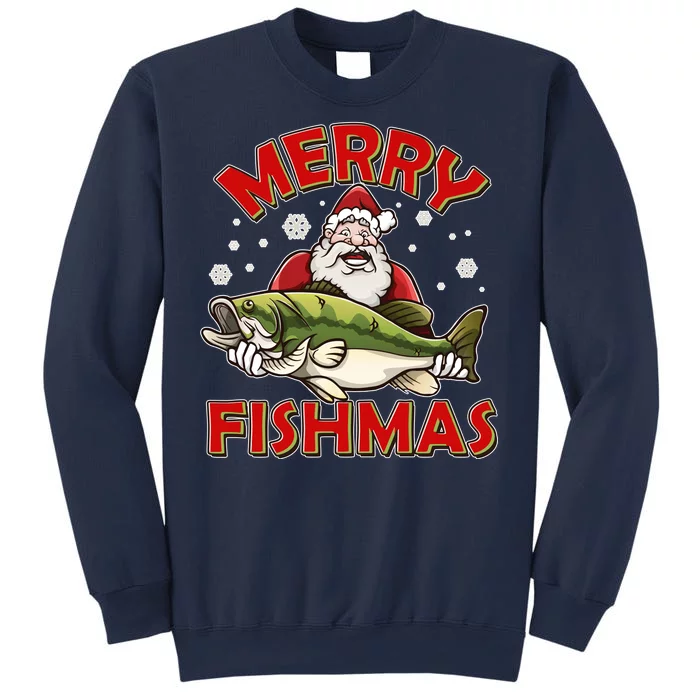 Merry Fishmas Christmas Fish Santa Sweatshirt