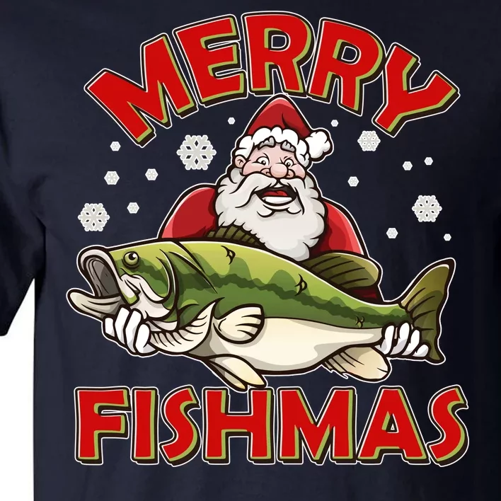 Merry Fishmas Christmas Fish Santa Tall T-Shirt