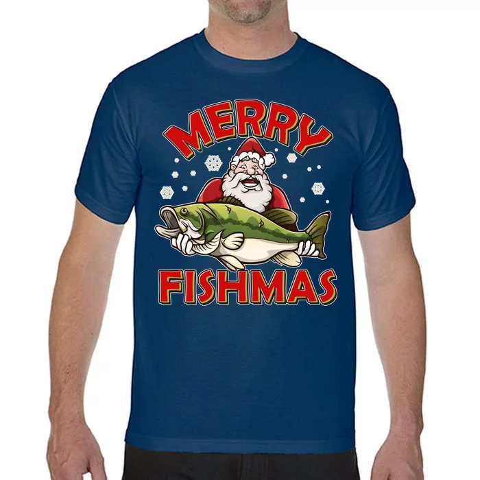 Merry Fishmas Christmas Fish Santa Comfort Colors T-Shirt