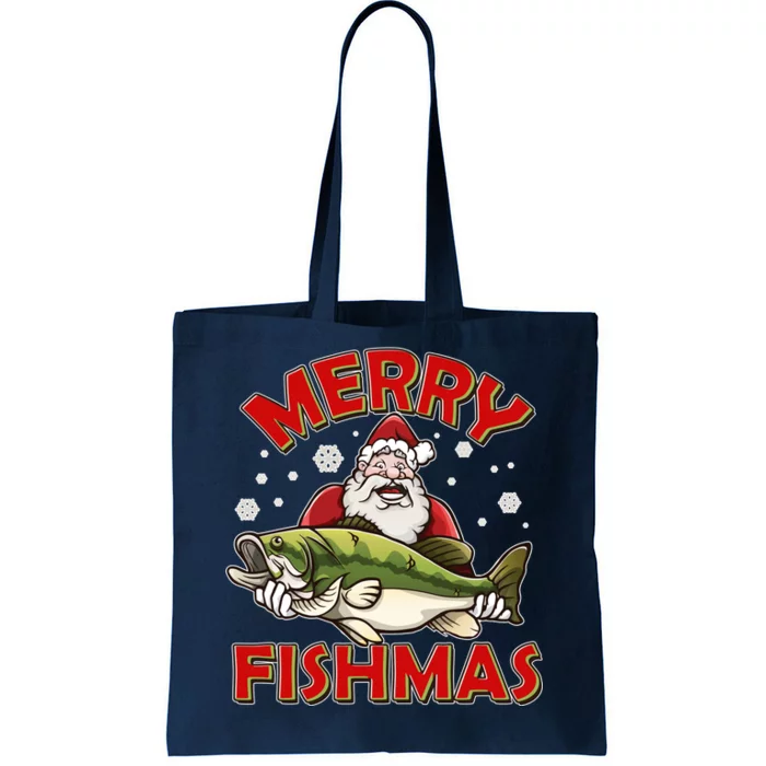 Merry Fishmas Christmas Fish Santa Tote Bag