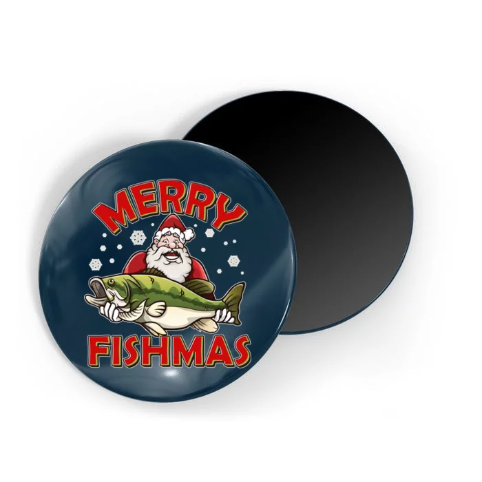 Merry Fishmas Christmas Fish Santa Magnet