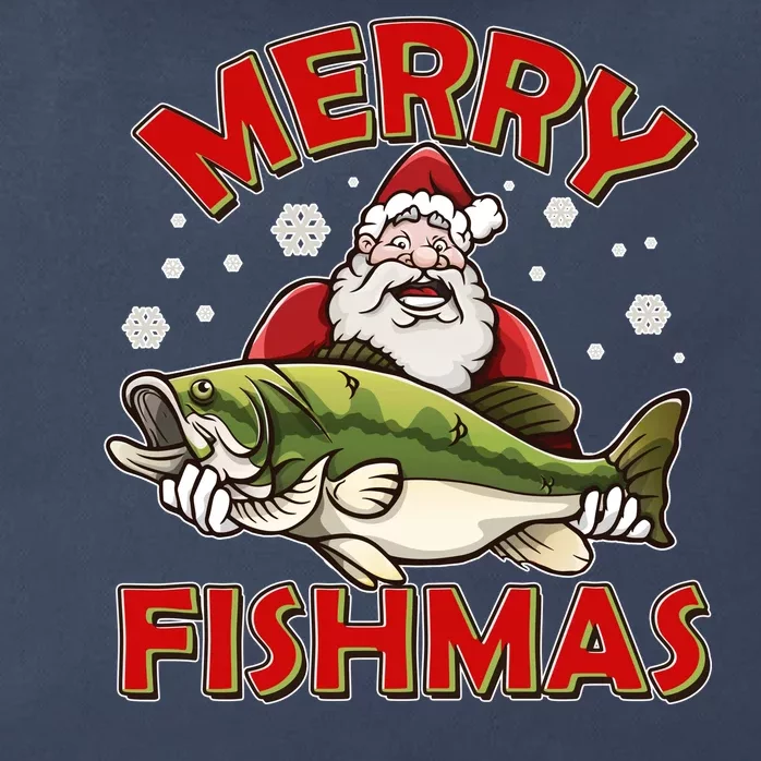 Merry Fishmas Christmas Fish Santa Zip Tote Bag