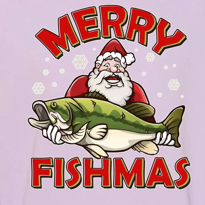 Merry Fishmas Christmas Fish Santa Garment-Dyed Sweatshirt