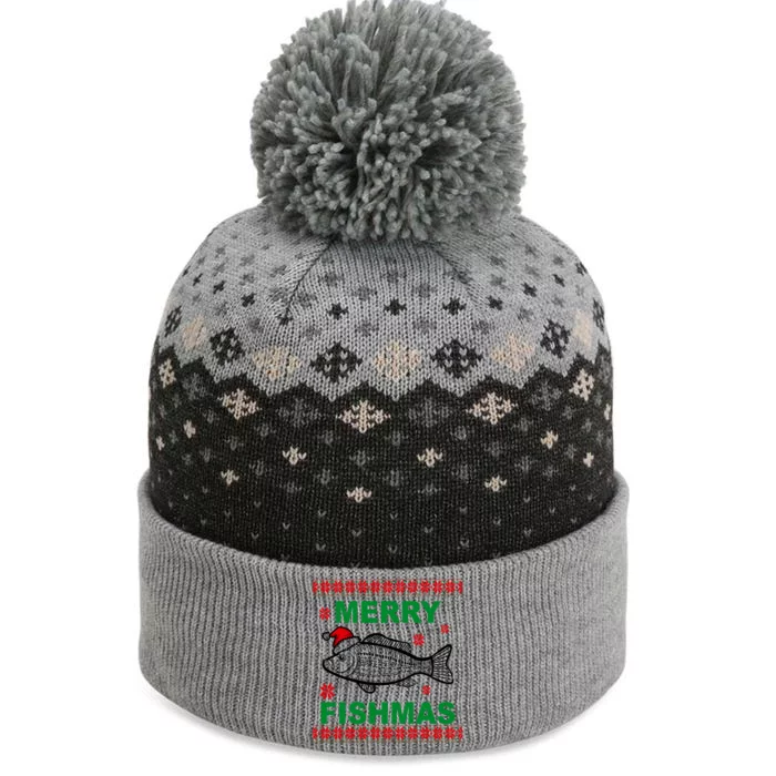 Merry Fishmas Ugly Christmas The Baniff Cuffed Pom Beanie