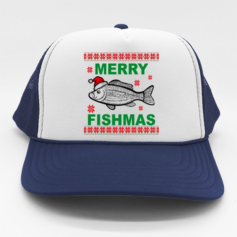 Merry Fishmas Ugly Christmas Trucker Hat
