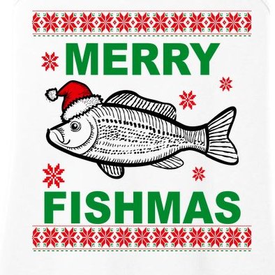 Merry Fishmas Ugly Christmas Ladies Essential Tank