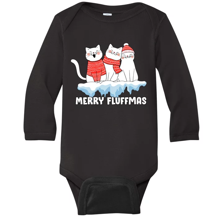 Merry Fluffmas Christmas Baby Long Sleeve Bodysuit