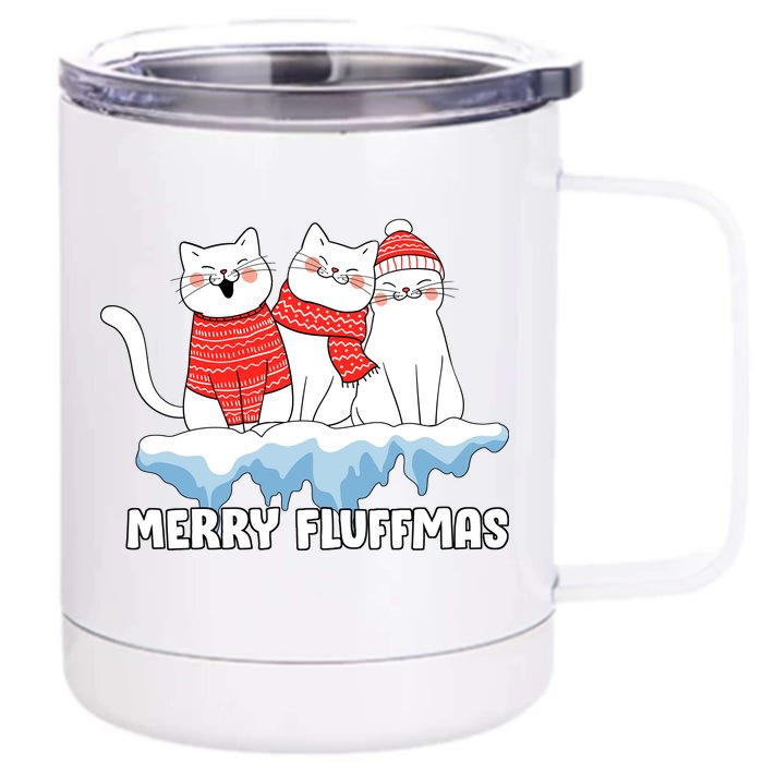 Merry Fluffmas Christmas Front & Back 12oz Stainless Steel Tumbler Cup