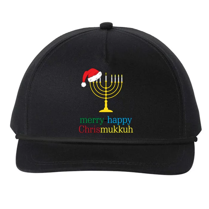 Merry-Happy Chrismukkah Snapback Five-Panel Rope Hat