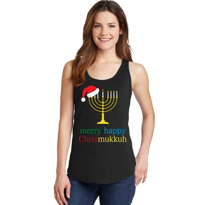 Merry-Happy Chrismukkah Ladies Essential Tank