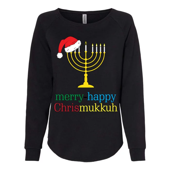 Merry-Happy Chrismukkah Womens California Wash Sweatshirt